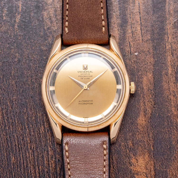 1956 Universal Geneve Polerouter Deluxe 18ct Gold 10357-1