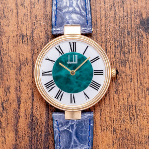 1980s Dunhill .925 Silver "Green" Dial "Vendôme" 33mm Quartz