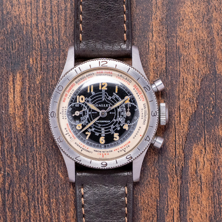 1940s Gallet Flying Officer MK1 'Truman' Black Dial 34mm