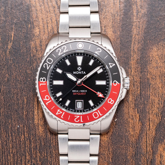 2023 Monta Skyquest GMT Black Dial "Coke" Bezel 40mm