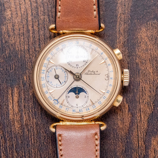 1980s Dubey & Schaldenbrand 18ct Triple Calendar Moonphase Chronograph