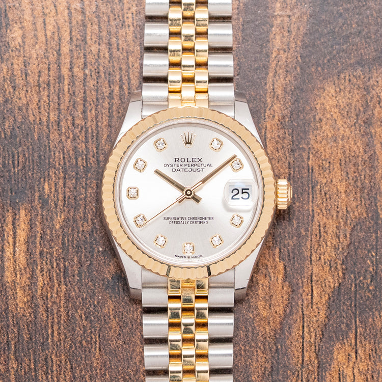 2023 Rolex Datejust 31 Diamond Dial Steel & Gold Jubilee 278273