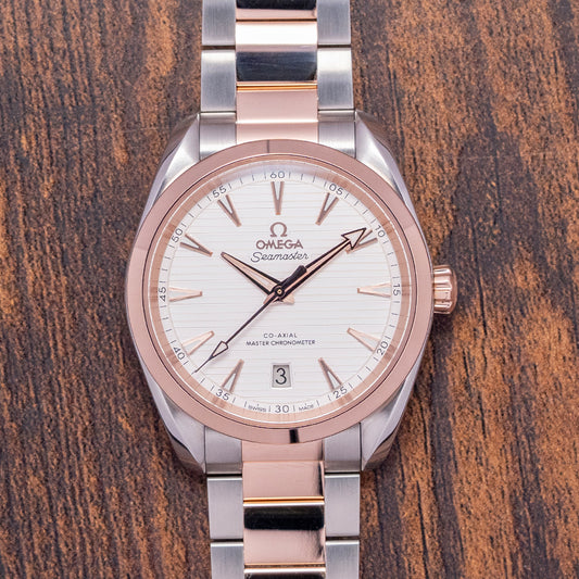 2019 Omega Seamaster Aqua Terra Silvery Dial 38mm Steel & Gold