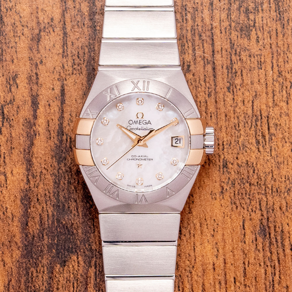 2017 Omega Constellation Co-Axial 27mm MOP & Diamond Dial