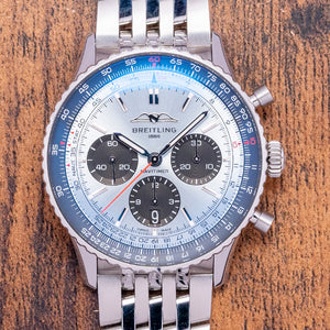 2022 Breitling Navitimer B01 43mm Ice Blue on Bracelet + Strap