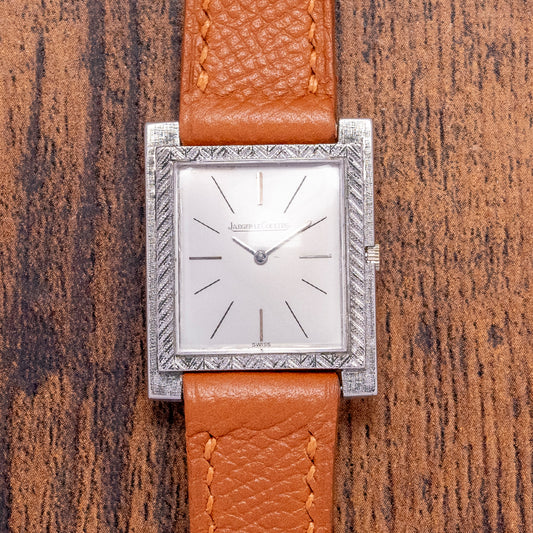 1970s JLC 'Tank' 18ct White Gold Textured 25x30.5mm 4421