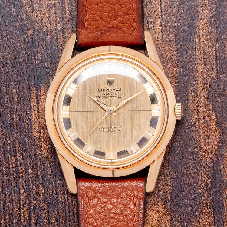 1960s Universal Genève Polerouter Jet 18ct Gold Micro-Rotor 10364-1