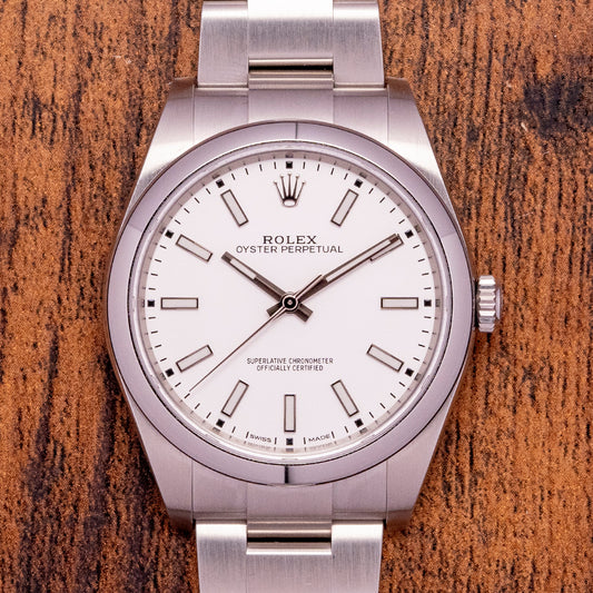 2020 Rolex Oyster Perpetual 39mm White Dial 114300 [ON HOLD]
