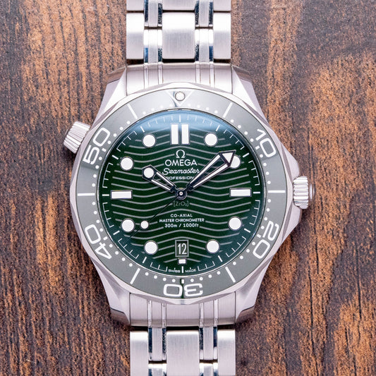 2024 Omega Seamaster Green Ceramic Wave 42mm on Bracelet