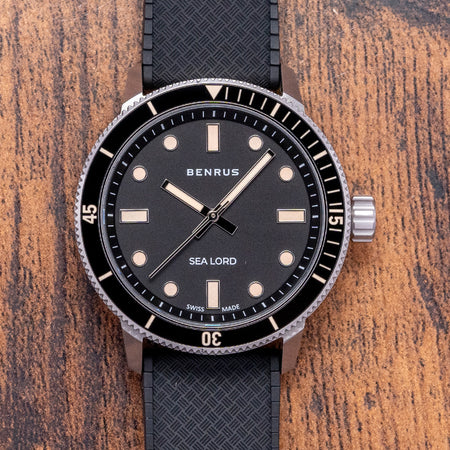 2023 Benrus Sea Lord Classic Diver Black Automatic 39mm