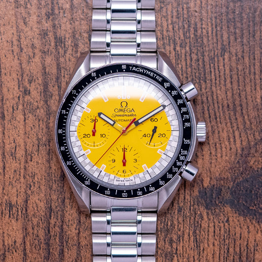 1998 Omega Speedmaster Reduced "Schumacher" Yellow Box & Papers 3510.12.00