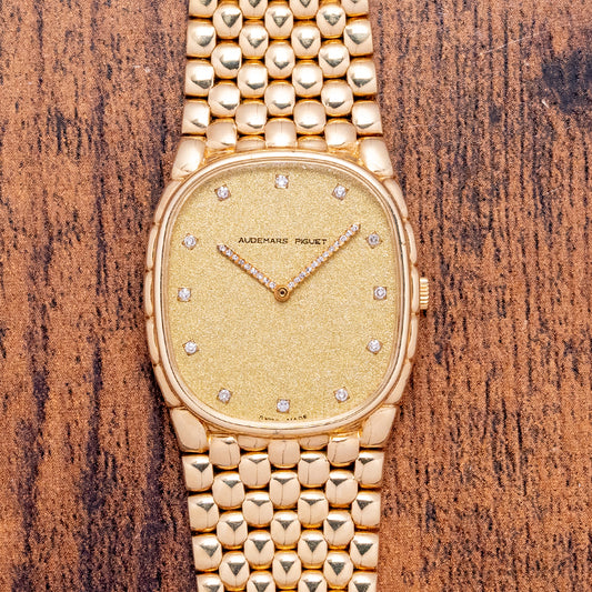 1980s Audemars Piguet Cobra Yellow Gold Diamond Hands