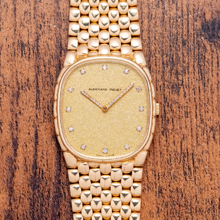 1980s Audemars Piguet Cobra Yellow Gold Diamond Hands