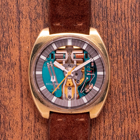 1970 Bulova Accutron Spaceview 214 Gold-Plated 37.5mm