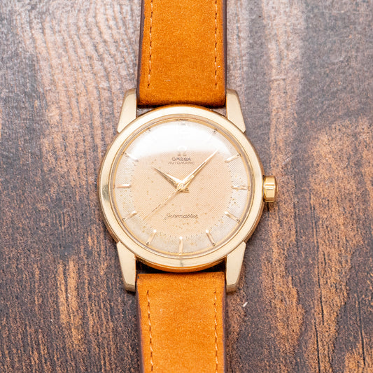 1954 Omega Seamaster Automatic Waffle Gold Capped 34mm 2846-3 SC