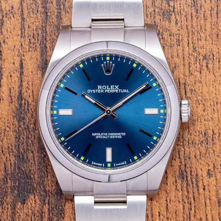 2018 Rolex Oyster Perpetual 39mm Blue Dial 114300