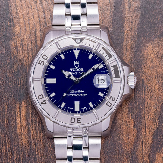 2000s Tudor Prince Date Hydronaut Blue Dial 41mm 89190P