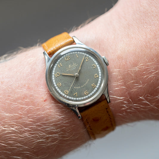 1940s Mido Multifort Extra Super Automatic 33.5mm Grey Dial - vault