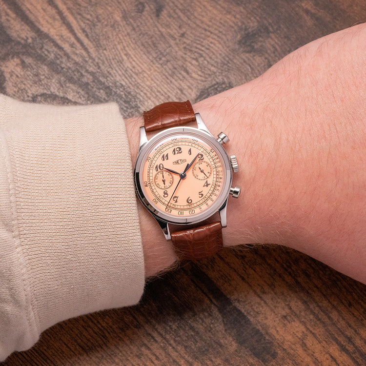 2022 Time This Salmon Dial Meca-Quartz Chrono 38mm