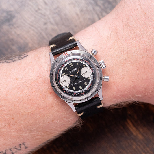 1970s Gallet 'Flying Officer' Black Dial '4th Gen' 36mm