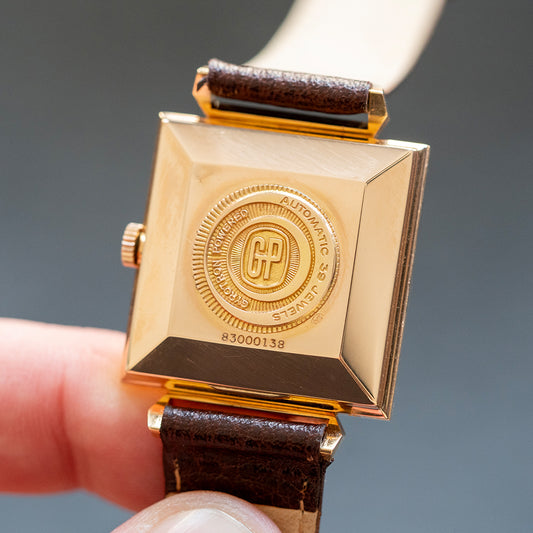1960s Girard-Perregaux 18ct Pink Gold Square Art-Deco Auto - vault