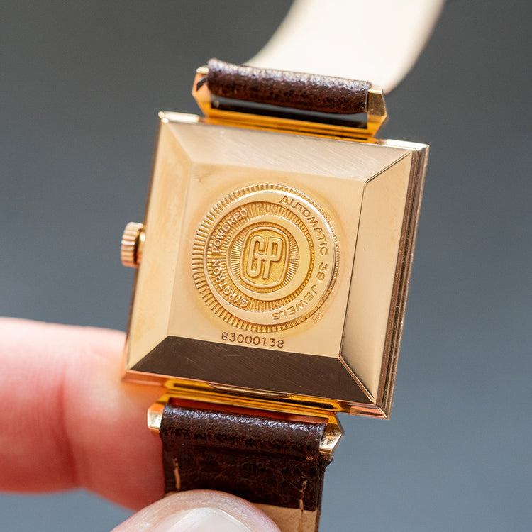 1960s Girard-Perregaux 18ct Pink Gold Square Art-Deco Auto - vault