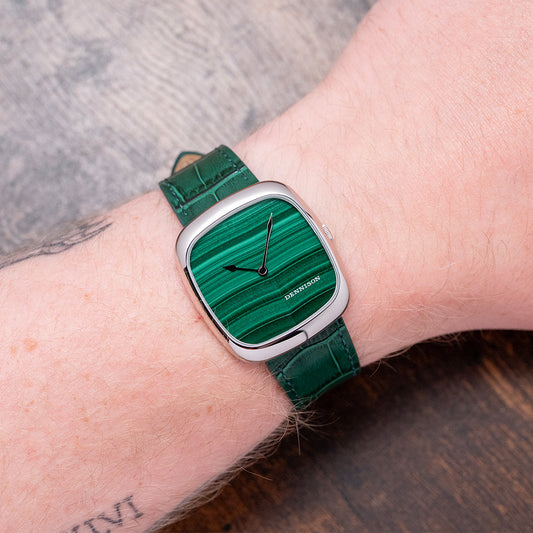 2024 Dennison Natural Malachite Steel Quartz 34mm