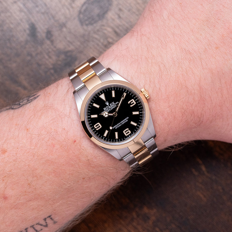 2021 Rolex Explorer I 36mm Steel & Gold 124273