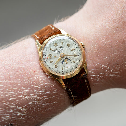 1950s J.W Benson Triple Calendar Moonphase Venus 203 34mm - vault