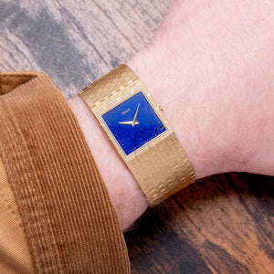 1970s Piaget Lapis Lazuli Dial 18ct Gold on Bracelet 935C4