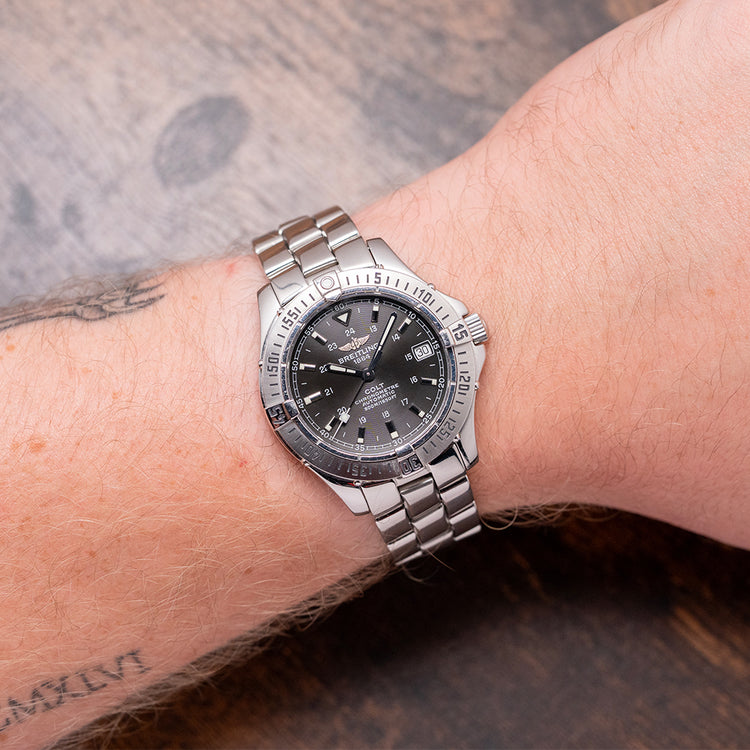 2000s Breitling Colt Automatic Black Dial 38mm A17350