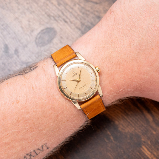 1954 Omega Seamaster Automatic Waffle Gold Capped 34mm 2846-3 SC