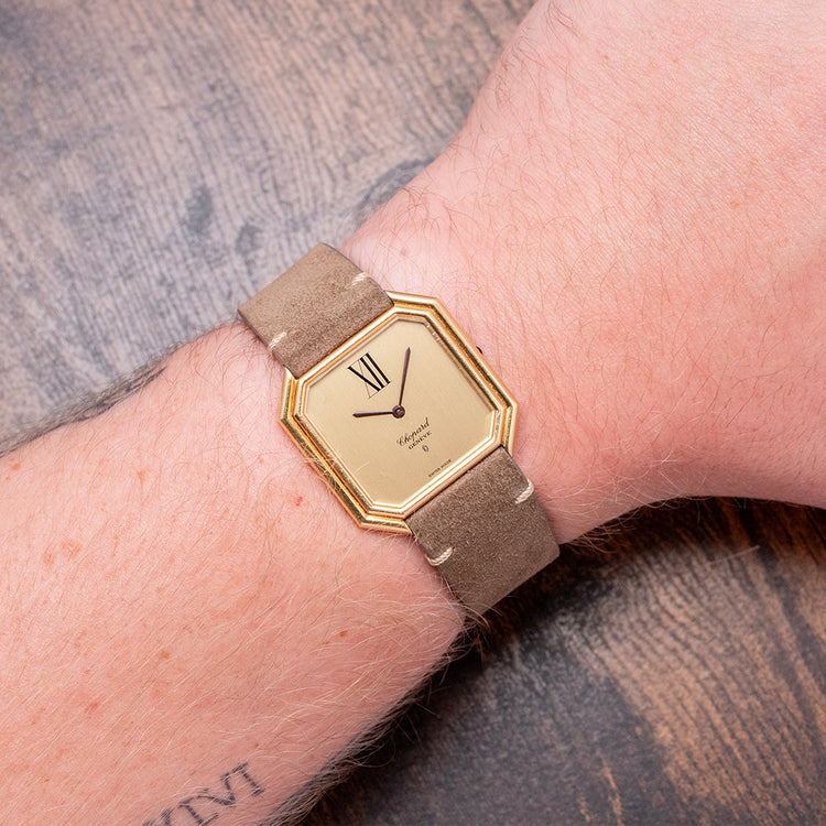 1980s Chopard Geneve 18ct Gold Stepped Case 31x32mm 2147
