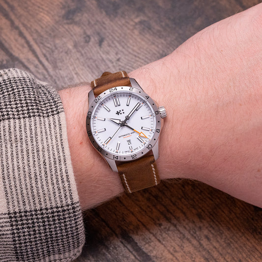 2022 Christopher Ward C63 Sealander GMT White on Strap