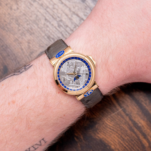 1990s Corum Meteorite Peary Moonphase 18ct Gold Automatic 34mm
