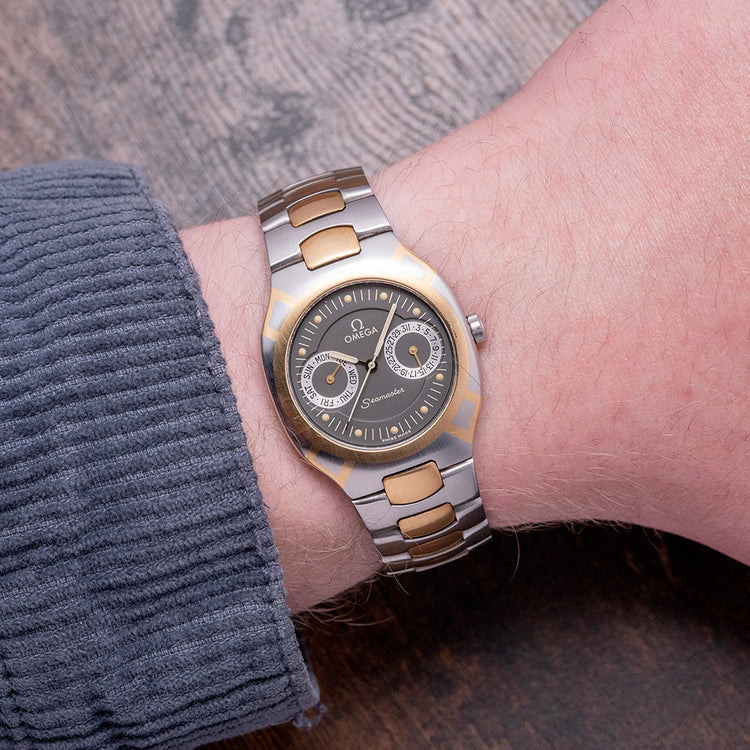 1986 Omega Seamaster Polaris Two-Tone Owl Dial on Bracelet 396.1022