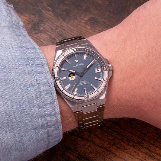 Unworn Horage Supersede Atoll Blue Platinum Micro-Rotor