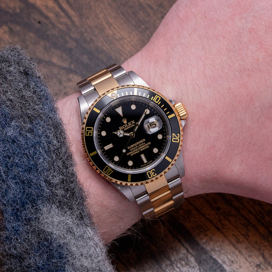 2005 Rolex Submariner Steel & Gold Black 16613LN Full Set