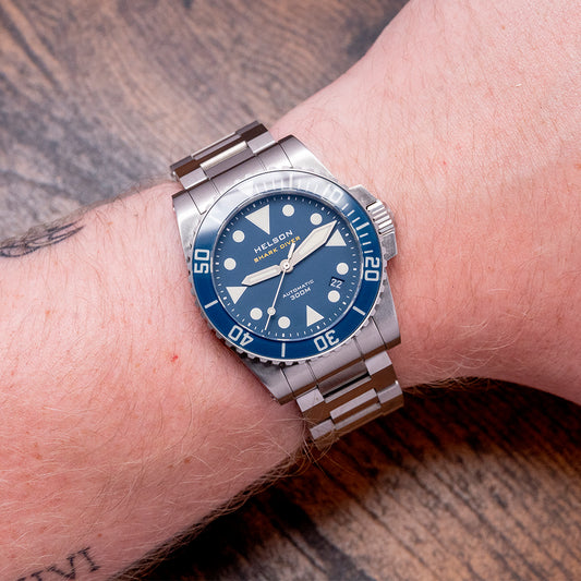 2021 Helson Shark Diver 38 Blue Dial Sapphire Bezel Miyota
