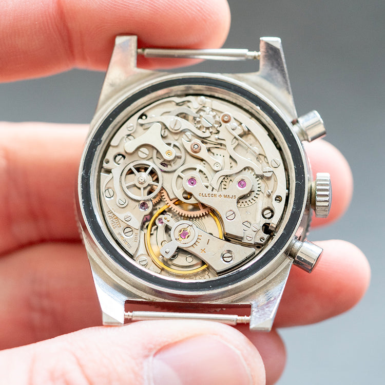 1970s Ollech & Wajs Valjoux 72 Chronograph Blue 37.5mm - vault