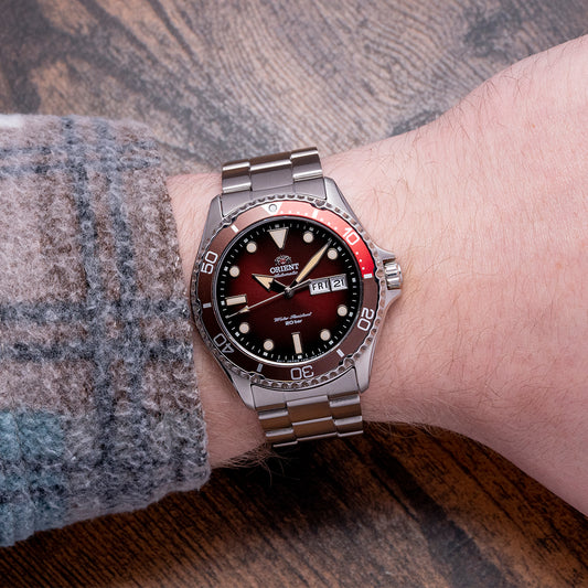 2022 Orient Kamasu Mako III Red/Brown Auto RA-AA0814R19B