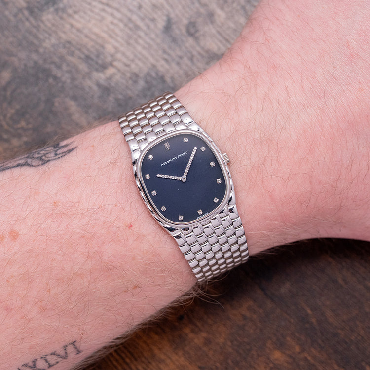 1980s Audemars Piguet Cobra 18ct White Gold Diamond Hands 28mm