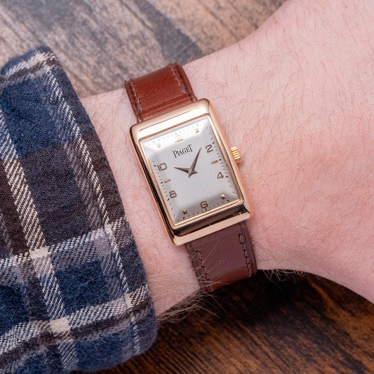 1990s Piaget Mécanique 18ct Pink Gold 'Tank' 24x35mm 9952