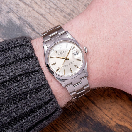 1982 Rolex Oyster Perpetual Date 34mm Silver Dial 15000