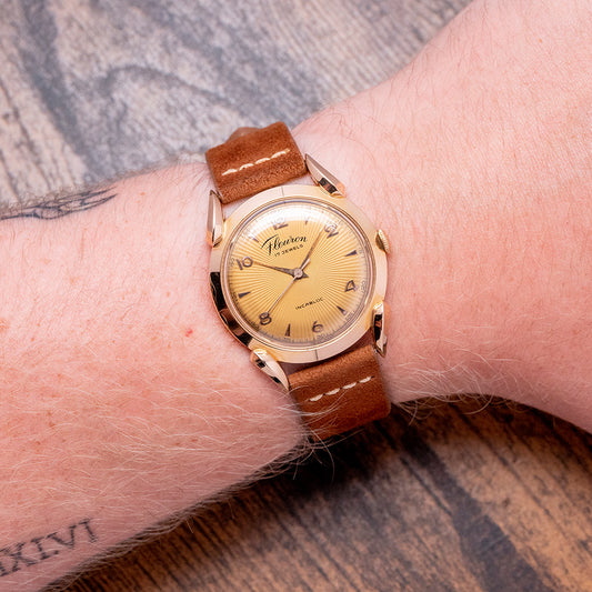 1950s Fleuron 18ct Rose Gold Bombe Lugs 35mm Manual