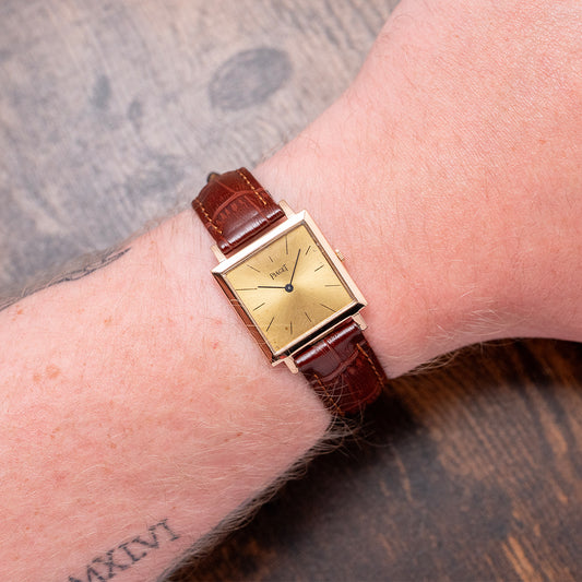 1960s Piaget 18ct Pink Gold Square Manual 25mm 901