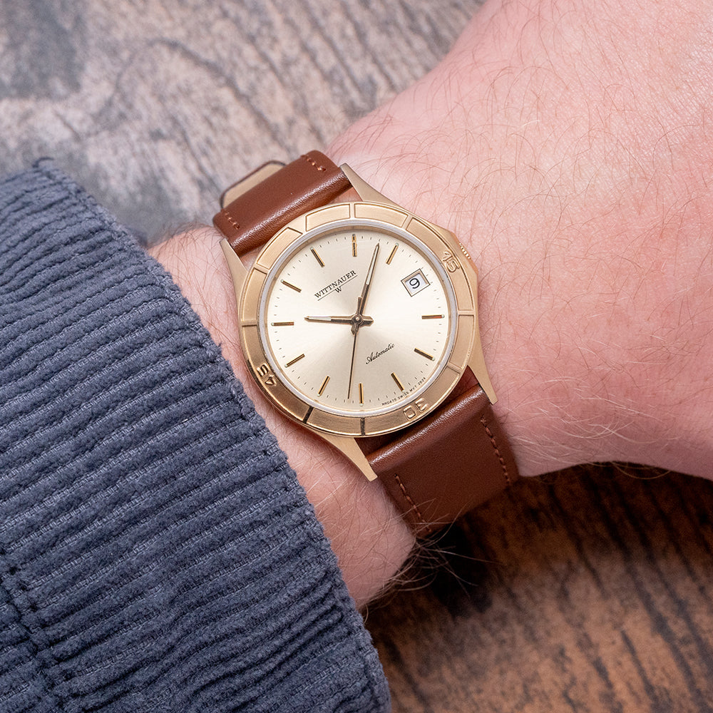 1990s Wittnauer Automatic ETA 2824-2 36mm Gold Plated