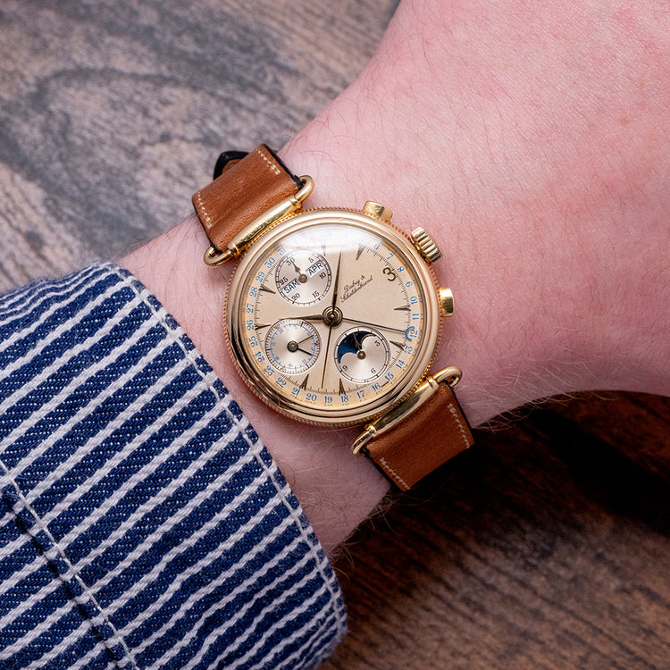 1980s Dubey & Schaldenbrand 18ct Triple Calendar Moonphase Chronograph