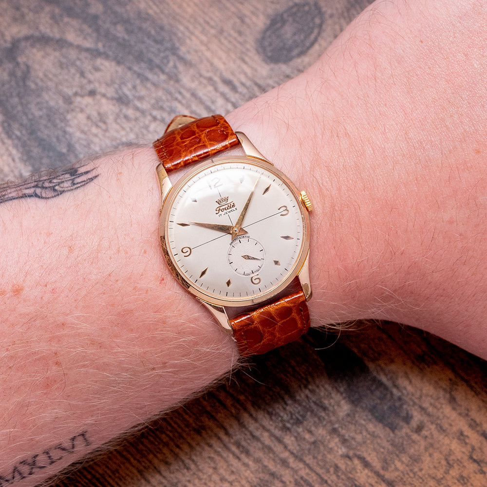 1950s Fortis Over-Sized 37.5mm Gold-Plated Manually Wound