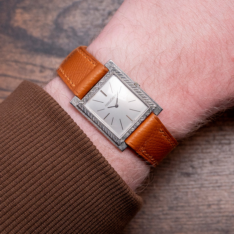 1970s JLC 'Tank' 18ct White Gold Textured 25x30.5mm 4421